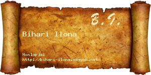 Bihari Ilona névjegykártya