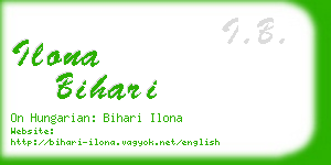 ilona bihari business card